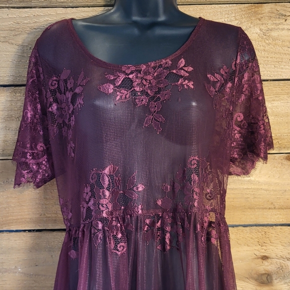 TORRID Babydoll Sheer Lace Short Sleeve Top NWT - Picture 3 of 8